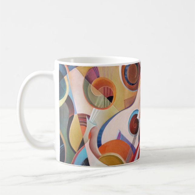 Handmade Music Abstract Painting Coffee Mug (Left)