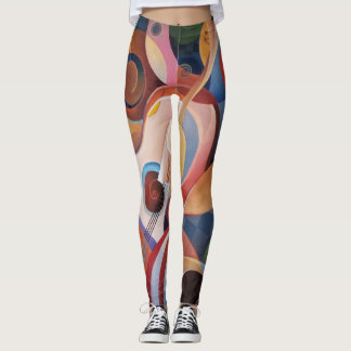 Handmade Music Abstract Painting Leggings