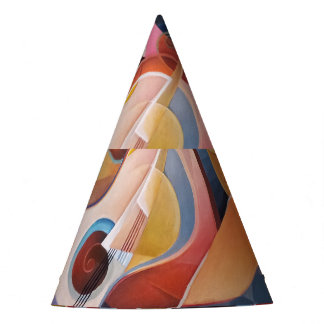 Handmade Music Abstract Painting Party Hat