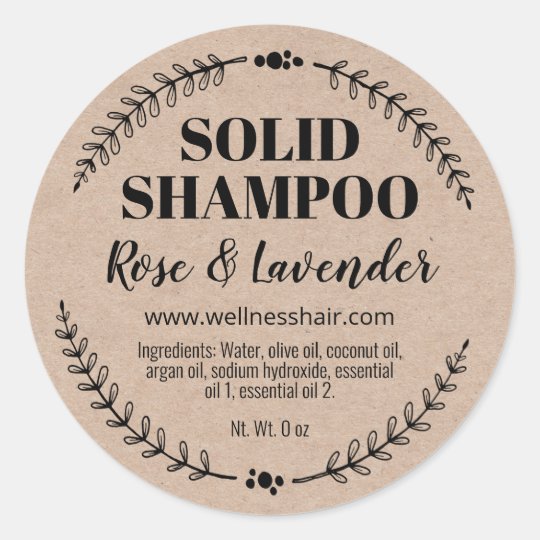 Handmade Organic Solid Hair Shampoo Bar Labels | Zazzle.co.uk