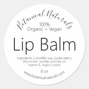 Handmade Organic Vegan Pure Lip Balm Labels