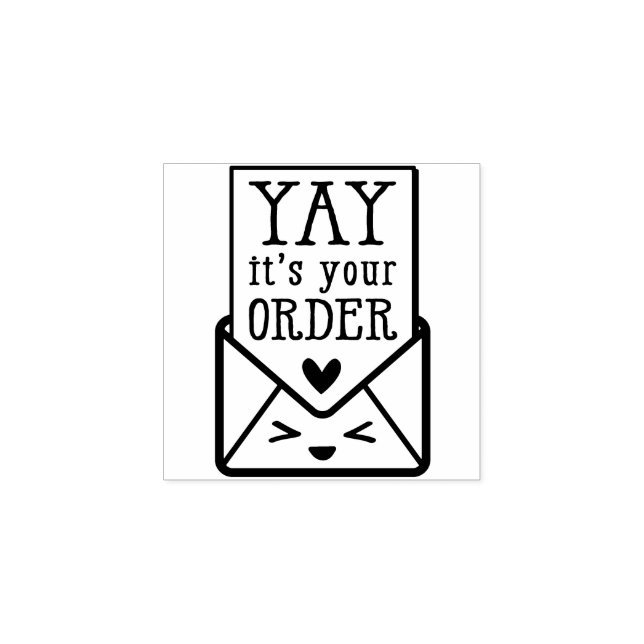 HANDMADE PACKAGING cute envelope hand drawn Rubber Stamp (Imprint)