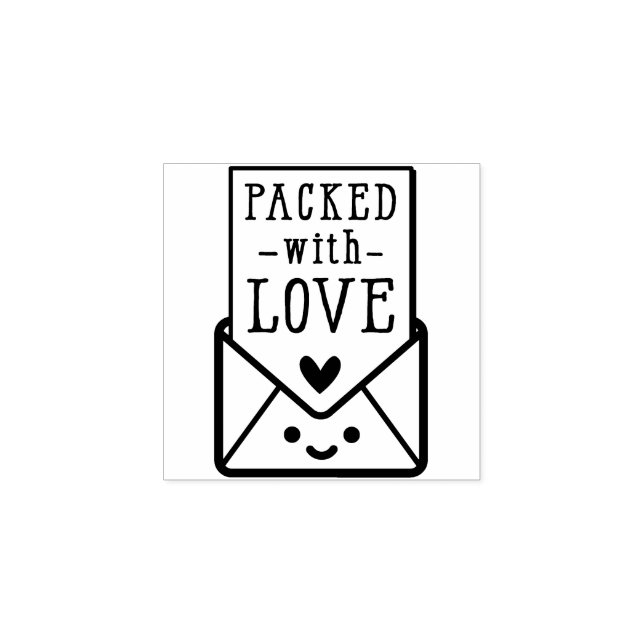 HANDMADE PACKAGING cute packed with love Rubber Stamp (Imprint)