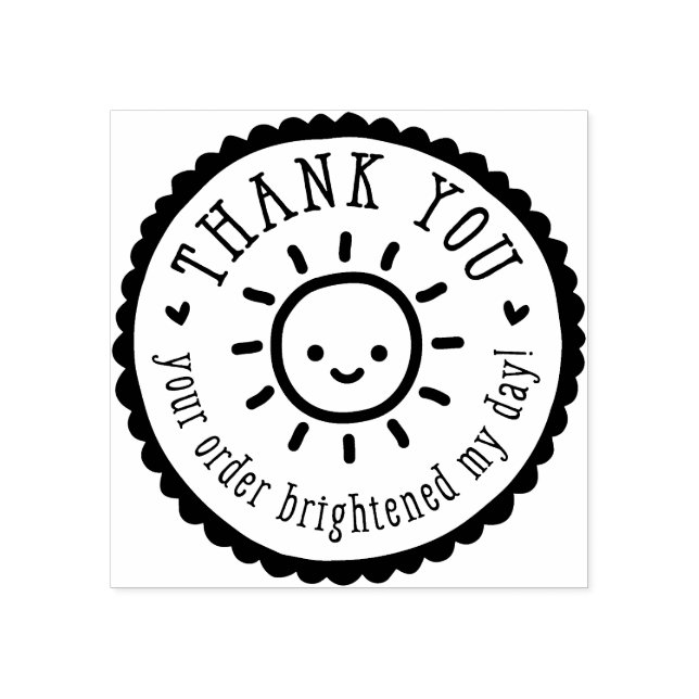 HANDMADE PACKAGING cute sun thank you Rubber Stamp (Imprint)