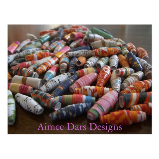 Handmade Paper Beads Postcard
