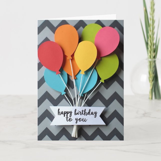 Handmade Party Balloon Card (Front)