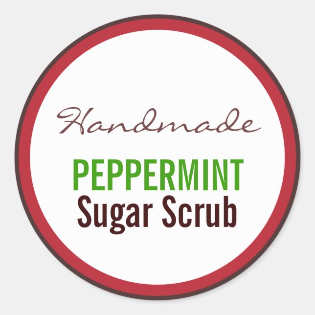 Handmade Peppermint Sugar Scrub Classic Round Sticker (Front)