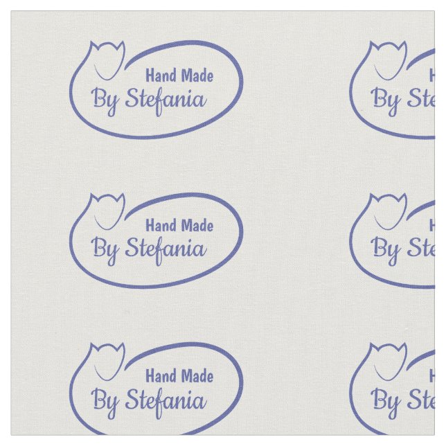 Handmade personalised sewing labels fabric (Close Up)