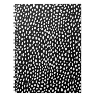 Handmade polka dot brush strokes (black and white) notebook