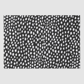 Handmade polka dot brush strokes (black and white) tissue paper