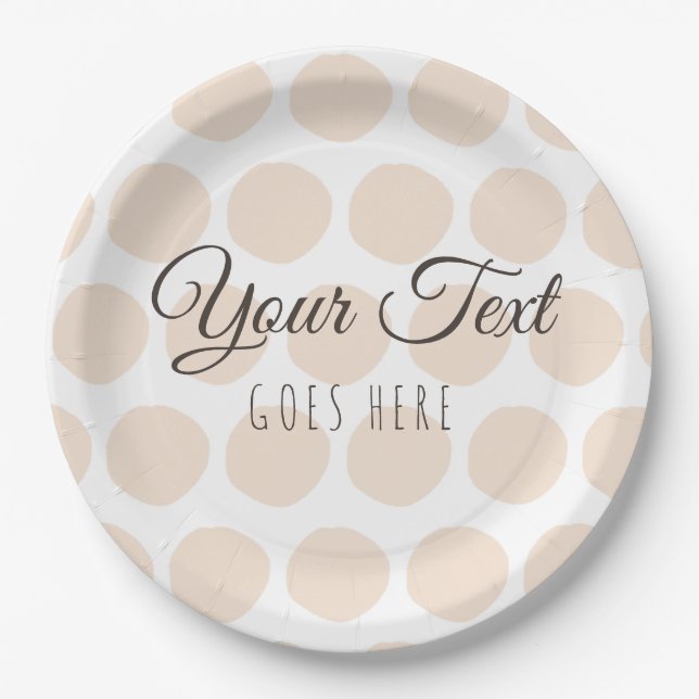 Handmade Product Blush Dots Simple Trendy Paper Plate (Front)