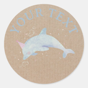 Handmade Product Dolphin Cupcake Soap Custom Classic Round Sticker