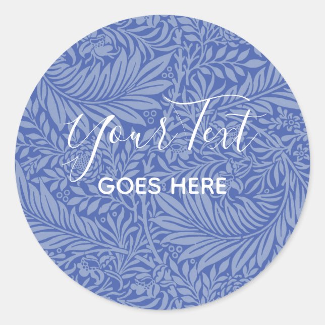 Handmade Product Floral Pattern Blueberry Classic Round Sticker (Front)