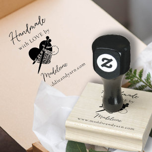 Handmade Product Knitting Artisan Crafts Heart Rubber Stamp