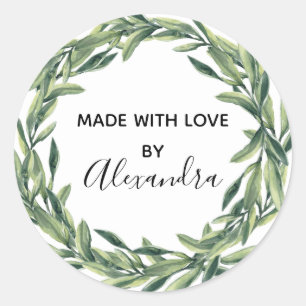 Handmade Product Vintage Branch Trendy Kraft Paper Classic Round Sticker