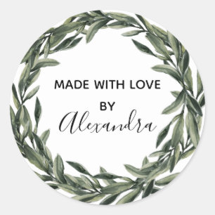 Handmade Product Vintage Branch Trendy Kraft Paper Classic Round Sticker