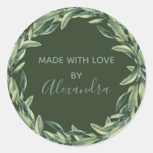 Handmade Product Vintage Branch Trendy Kraft Paper Classic Round Sticker