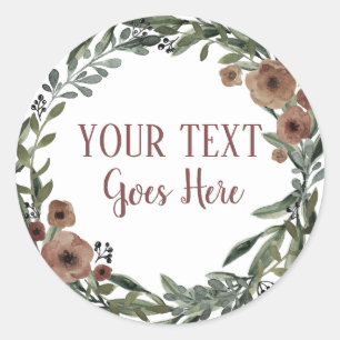 Handmade Product Vintage Floral Wreath Craft Classic Round Sticker