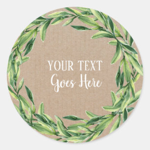 Handmade Product Vintage Floral Wreath Craft Classic Round Sticker