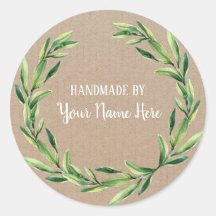 Handmade Product Vintage Floral Wreath Craft Classic Round Sticker