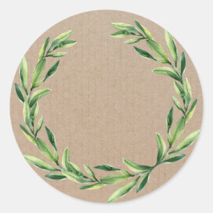 Handmade Product Vintage Floral Wreath Craft Classic Round Sticker