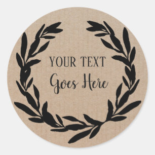 Handmade Product Vintage Floral Wreath Craft Classic Round Sticker