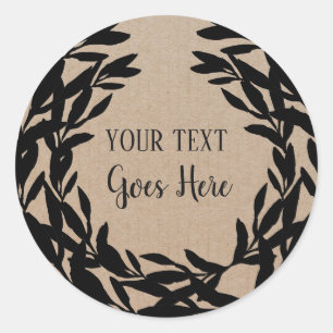 Handmade Product Vintage Floral Wreath Craft Classic Round Sticker