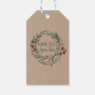 Handmade Product Vintage Floral Wreath Craft Squar Gift Tags