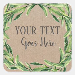 Handmade Product Vintage Floral Wreath Craft Square Sticker