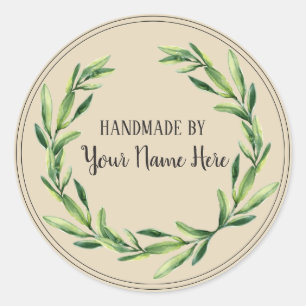 Handmade Product Vintage Floral Wreath Sticker