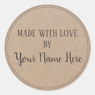 Handmade Product Vintage Simple Trendy Kraft Paper Classic Round Sticker