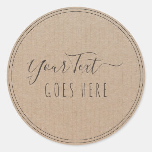 Handmade Product Vintage Simple Trendy Kraft Paper Classic Round Sticker