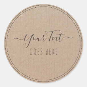 Handmade Product Vintage Simple Trendy Kraft Paper Classic Round Sticker