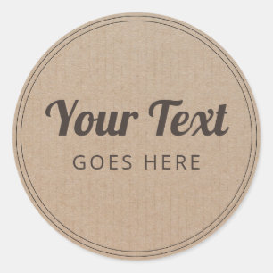 Handmade Product Vintage Simple Trendy Kraft Paper Classic Round Sticker