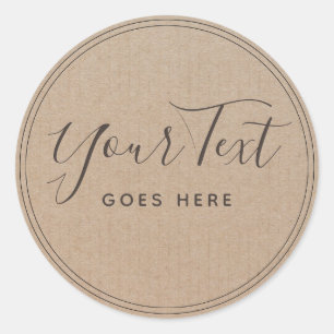 Handmade Product Vintage Simple Trendy Kraft Paper Classic Round Sticker