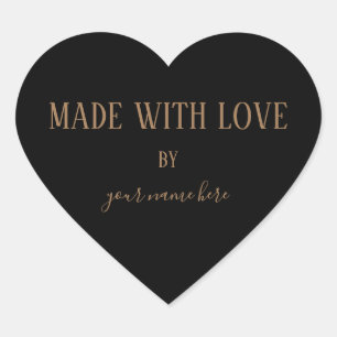 Handmade Product Vintage Simple Trendy Kraft Paper Heart Sticker