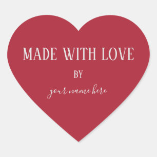 Handmade Product Vintage Simple Trendy Kraft Paper Heart Sticker