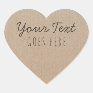 Handmade Product Vintage Simple Trendy Kraft Paper Heart Sticker