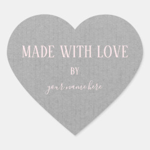 Handmade Product Vintage Simple Trendy Kraft Paper Heart Sticker