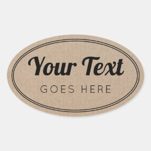 Handmade Product Vintage Simple Trendy Kraft Paper Oval Sticker