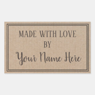 Handmade Product Vintage Simple Trendy Kraft Paper Rectangular Sticker