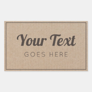 Handmade Product Vintage Simple Trendy Kraft Paper Rectangular Sticker