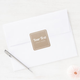 Handmade Product Vintage Simple Trendy Kraft Paper Square Sticker