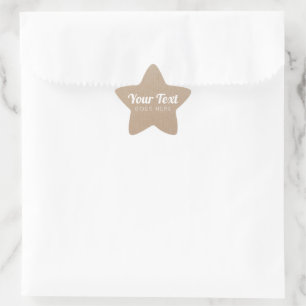 Handmade Product Vintage Simple Trendy Kraft Paper Star Sticker