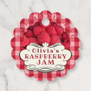Handmade Raspberry Jam Favour Tags