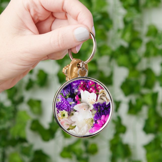 Handmade Real Dried Flower Resin Aesthetic Keychai Key Ring (Hand)