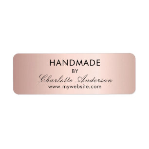 Handmade rose gold made by name label