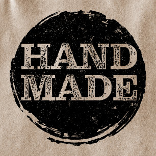 Handmade Rough Vintage Circle Rubber Stamp