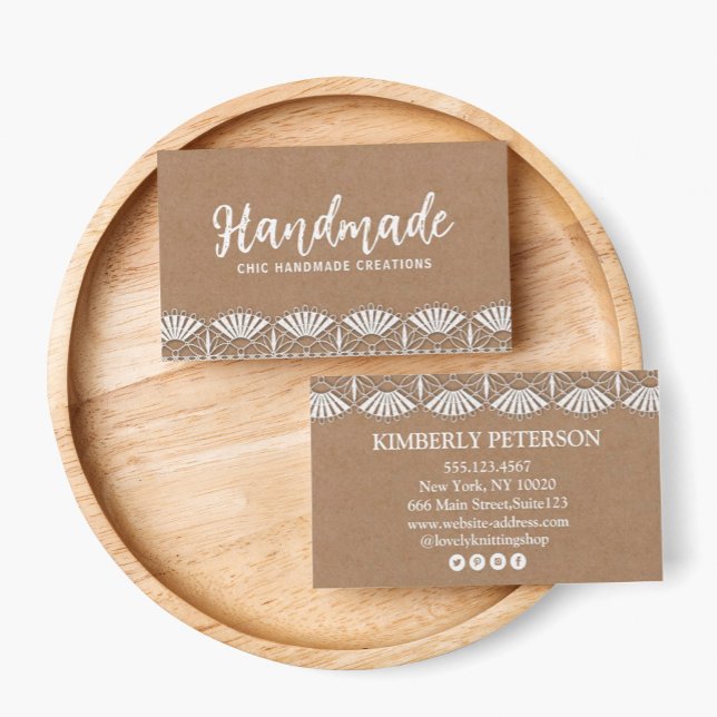 Handmade Rustic Kraft Business Card (#SocialMedia #tailor #homemade #kraftcard #whiteandcraft #simpleminimal #script #craftpaper)