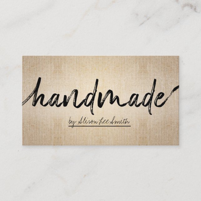 Handmade Rustic Kraft Business Card (Front)